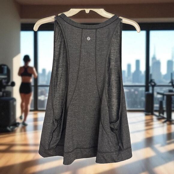 Lululemon Pace Perfect Tank | Size Large | Heathered Black Gray - Picture 1 of 6